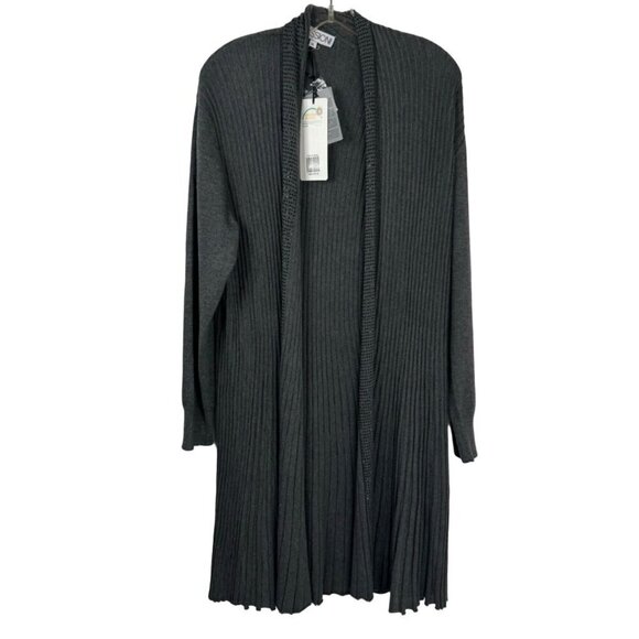 Passioni NEW Wool Cashmere Blend Long Line Open Cardigan Rhinestones Size XL - Picture 1 of 12
